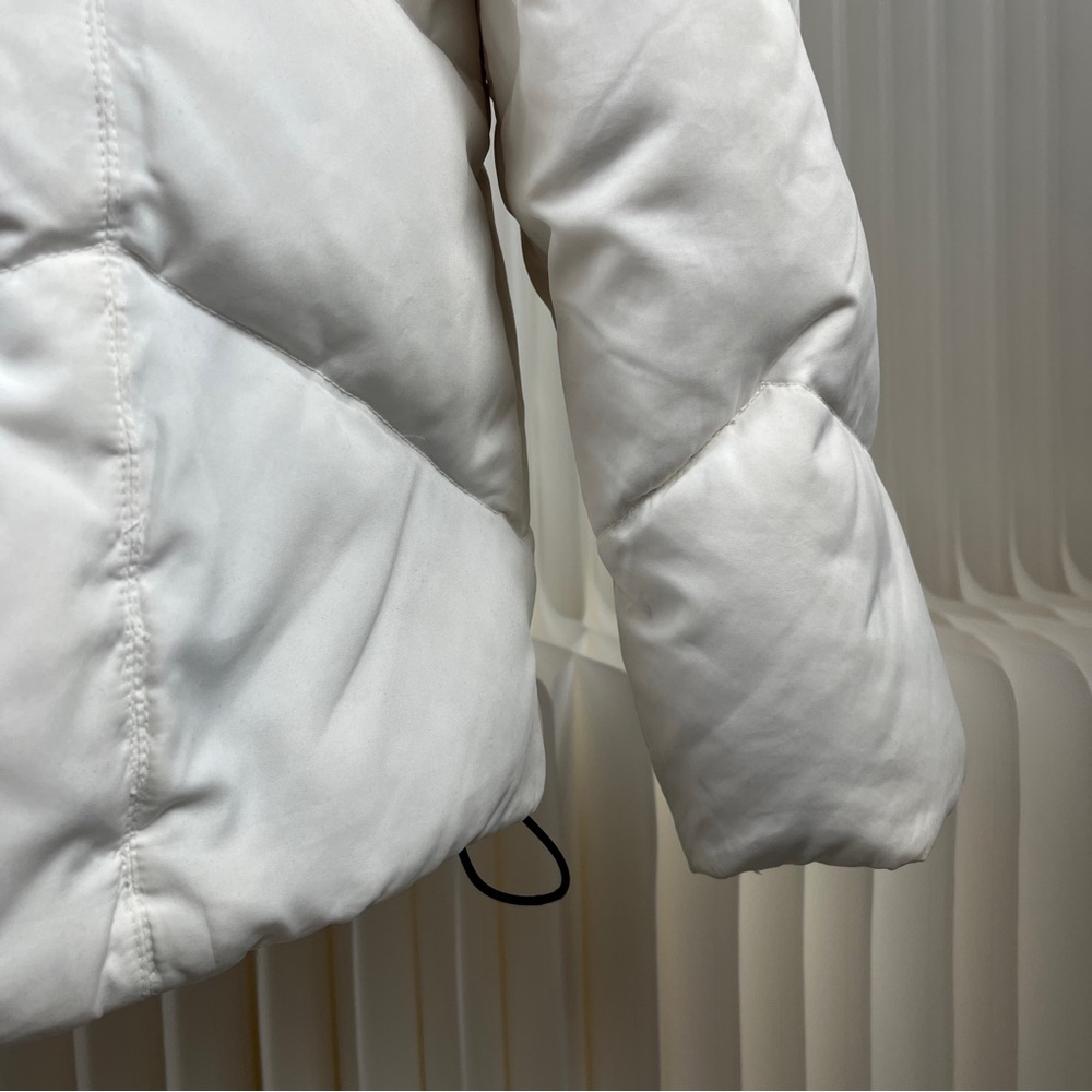 Brandon Thomas Down & Feather Women’s White Puffer Coat Zip & Button - Picture 10 of 16